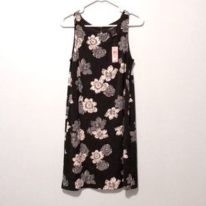 Loft black dress with flower print